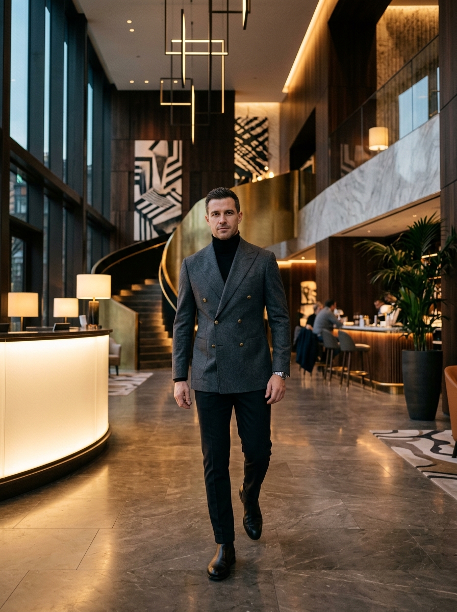 Blazer Charcoal Roma Doppiopetto